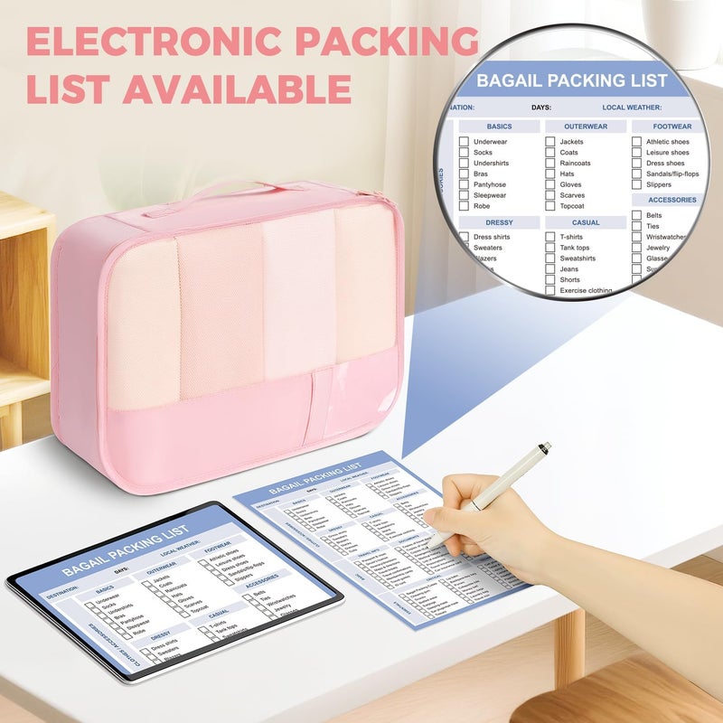 BAGAIL 9 Set Packing Cubes with Packing List Luggage Packing Organizers for Travel Accessories - Image 4